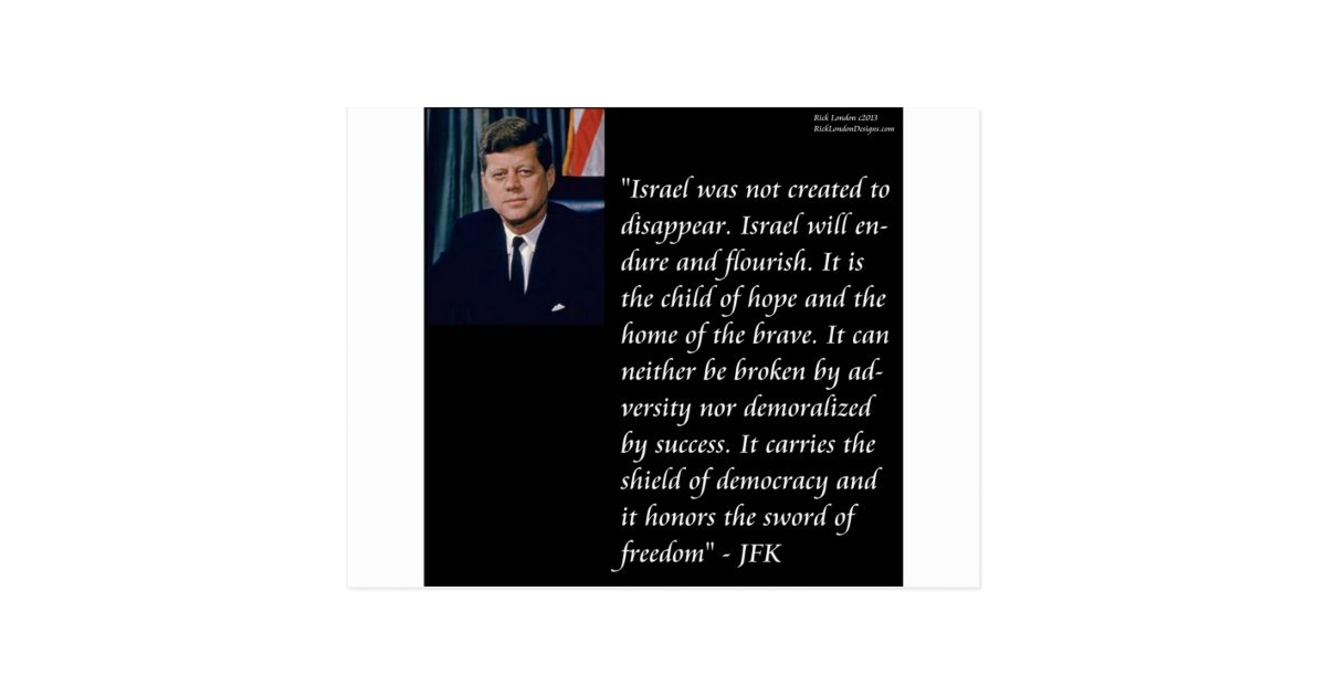 JFK & Famous Quote Re Israel Postcard | Zazzle