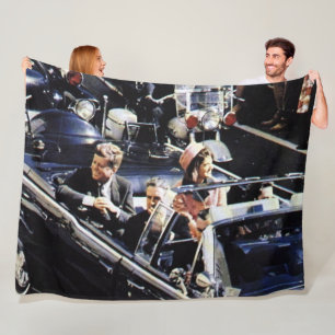 JFK in DALLAS JUST BEFORE Fleece Blanket