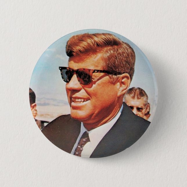 JFK in Living Color Pinback Button (Front)