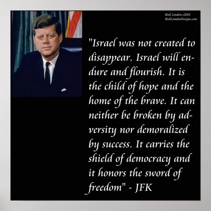 JFK & Israel Quote Poster | Zazzle.com