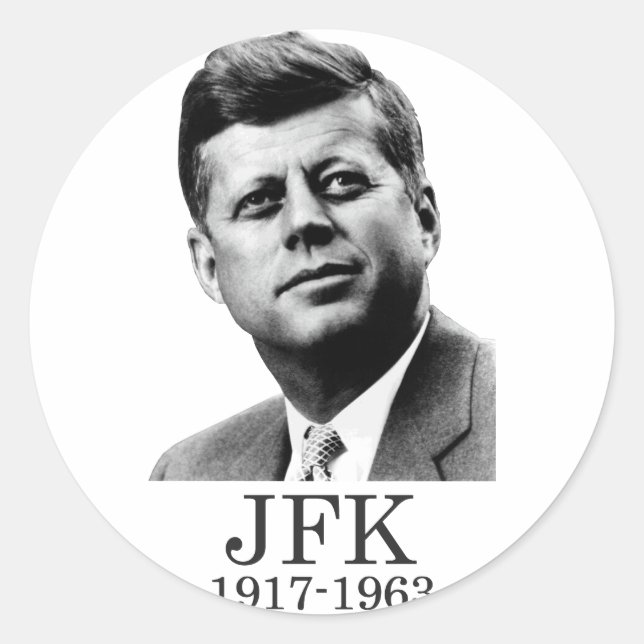JFK - John F. Kennedy Classic Round Sticker (Front)
