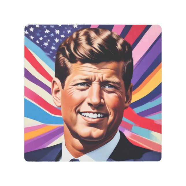 JFK John F. Kennedy Motivational Inspiration Metal Print (Front)