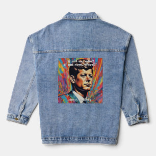 JFK John F. Kennedy Quote Motivational Inspiration Denim Jacket