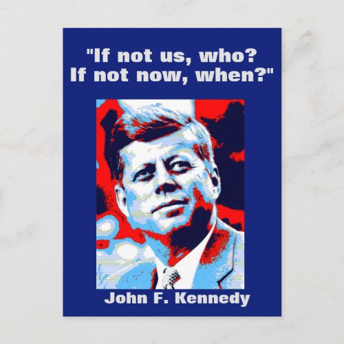 JFK John F Kennedy Quote Motivational Inspiration Postcard