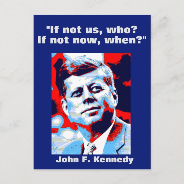 JFK John F. Kennedy Quote Motivational Inspiration Postcard (Front)