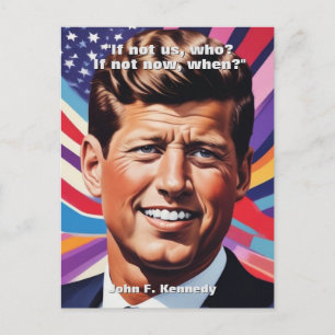 JFK John F. Kennedy Quote Motivational Inspiration Postcard