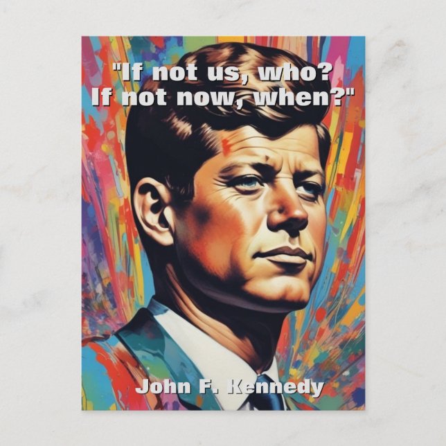 JFK John F. Kennedy Quote Motivational Inspiration Postcard (Front)