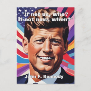 JFK John F. Kennedy Quote Motivational Inspiration Postcard