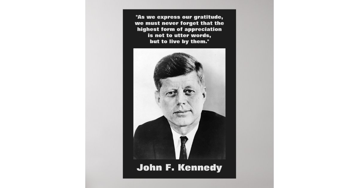 JFK John F. Kennedy Quote Motivational Inspiration Poster | Zazzle.com