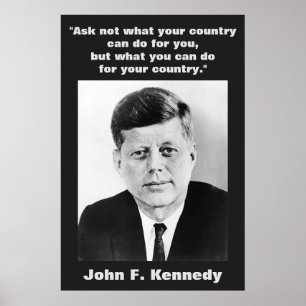 JFK John F. Kennedy Quote Motivational Inspiration Poster