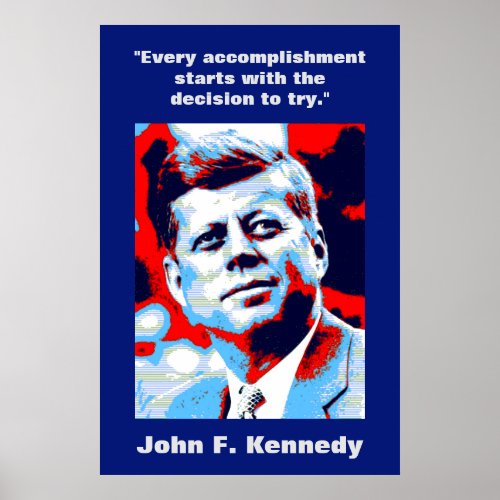 JFK John F Kennedy Quote Motivational Inspiration Poster