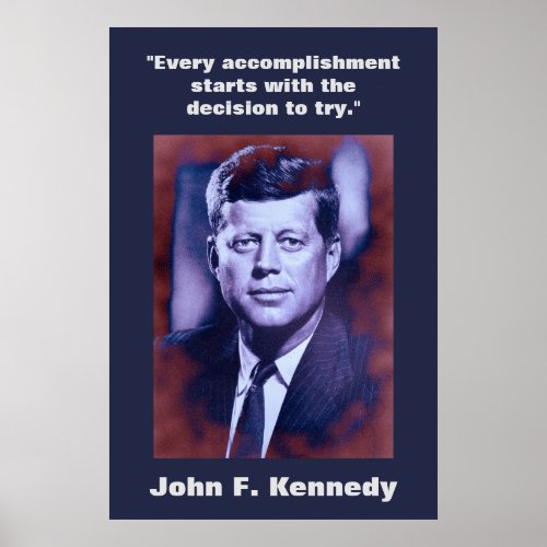 JFK John F Kennedy Quote Motivational Inspiration Poster