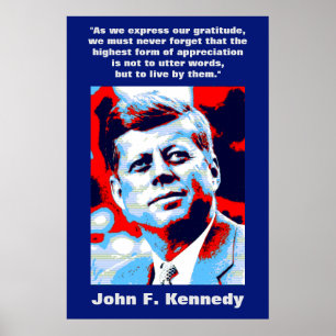 JFK John F. Kennedy Quote Motivational Inspiration Poster