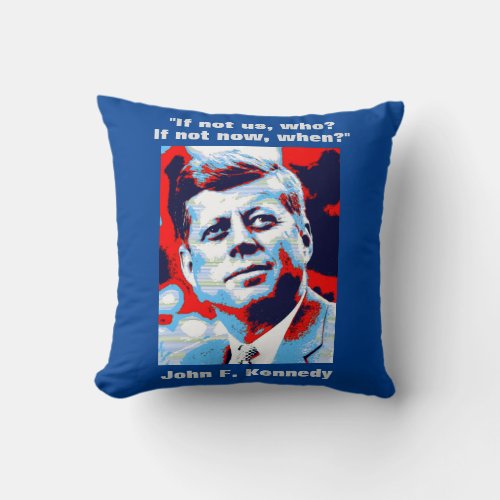 JFK John F Kennedy Quote Motivational Inspiration Throw Pillow