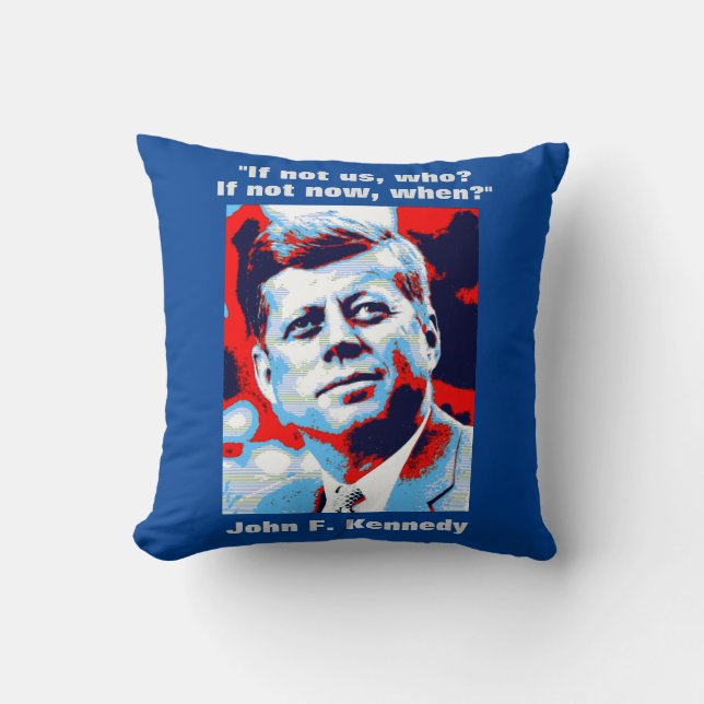 JFK John F. Kennedy Quote Motivational Inspiration Throw Pillow (Front)