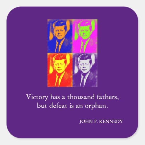 JFK John F Kennedy Quote Victory Square Sticker