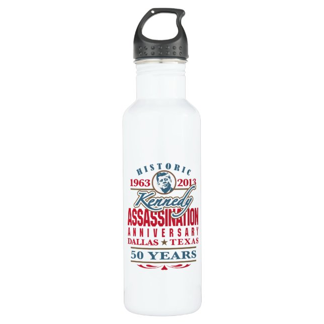 JFK Kennedy Assassination Anniversary 1963 - 2013 Stainless Steel Water Bottle (Front)