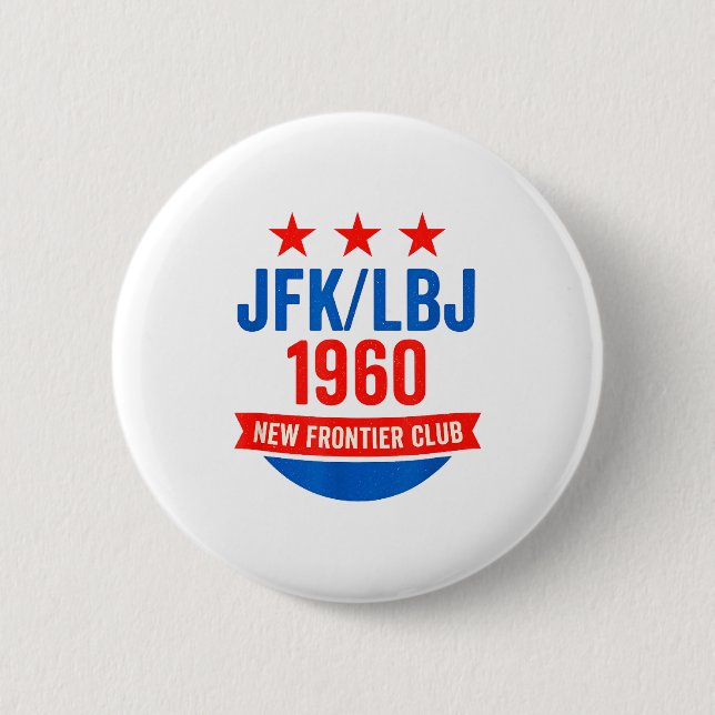 Jfk Lbj 1960 New Frontier John F Kennedy Campaign  Button (Front)