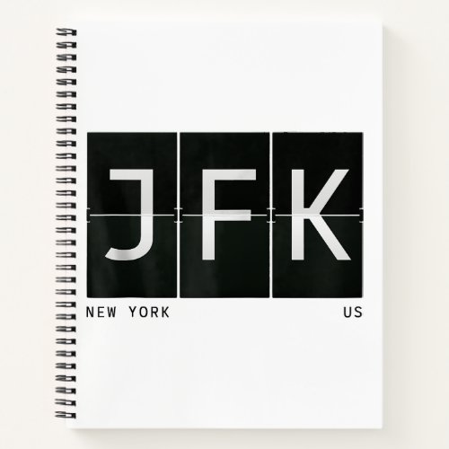 JFK New York Retro Airport Code Design World Trave Notebook