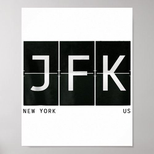 JFK New York Retro Airport Code Design World Trave Poster