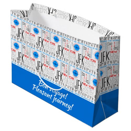 JFK New York Travel The World By Air Pattern Large Gift Bag