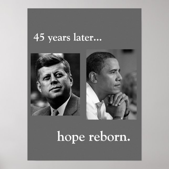 JFK / OBAMA POSTER - HOPE REBORN (Front)
