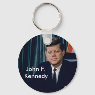 JFK official portrait from public domain Keychain