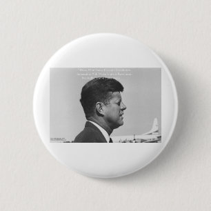 JFK "Peaceful Revolution" Quote Gifts Cards & Tees Pinback Button