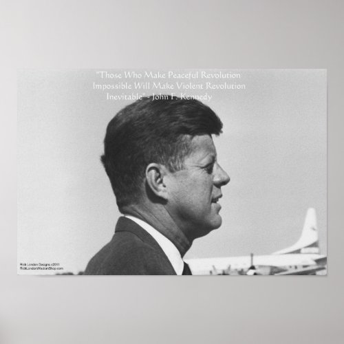 JFK Peaceful Revolution Quote Posters