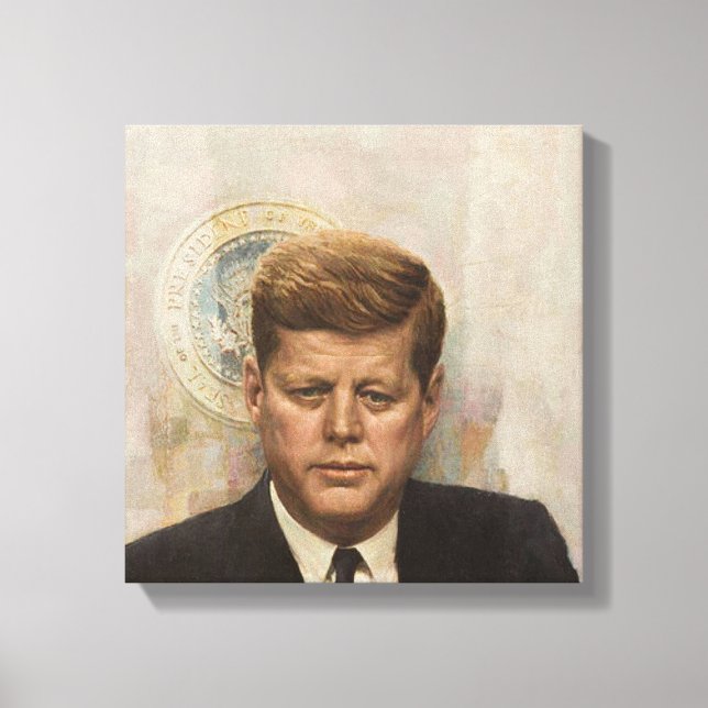 JFK & Presidential Seal Canvas Print (Front)