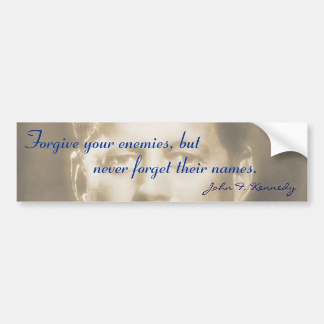 JFK Quote on Enemies Bumper Sticker (Front)