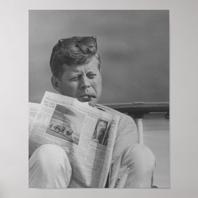 JFK Relaxing Outside Poster (Front)