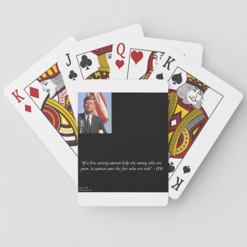 JFK Saving The Rich  Poor Quote Poker Cards