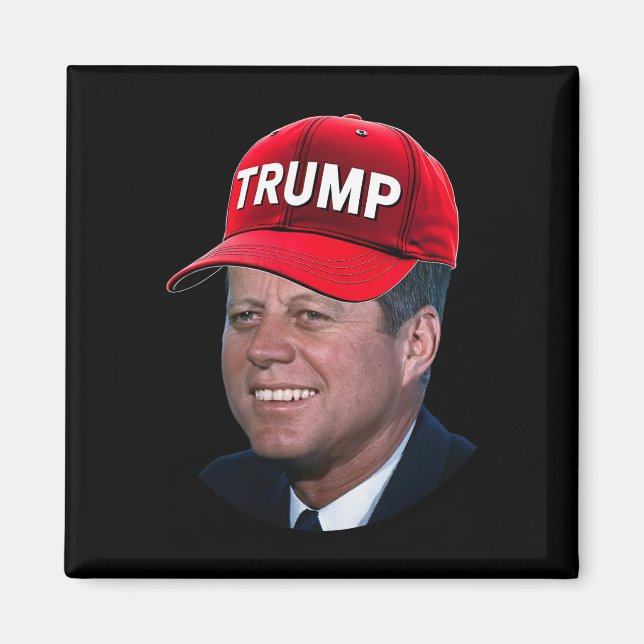 Jfk Wearing Trump Hat Funny John F Kennedy Meme Gr Magnet (Front)