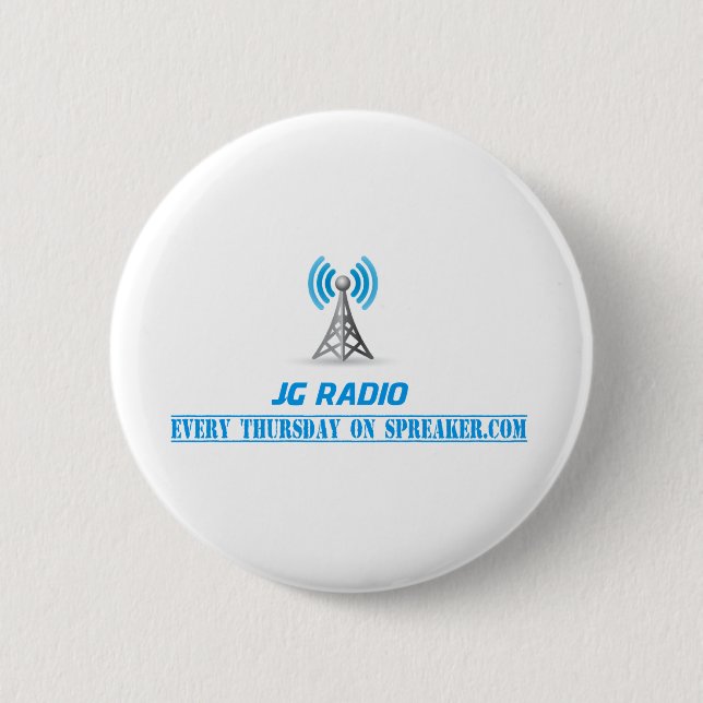 JG radio products Pinback Button (Front)