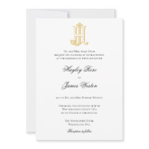 JH Monogram or HJ Monogram Wedding Invitations