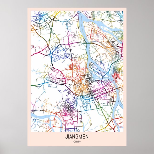 Jiangmen China City Map Poster (Front)