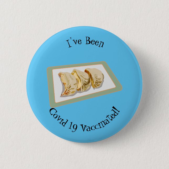 Jiaozi / Chinese dumplings cartoon illustration Button (Front)