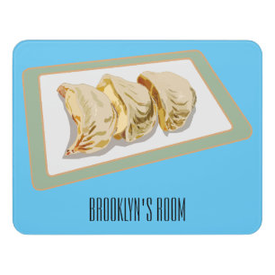 Jiaozi / Chinese dumplings cartoon illustration Door Sign