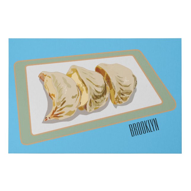 Jiaozi / Chinese dumplings cartoon illustration Faux Canvas Print (Front)