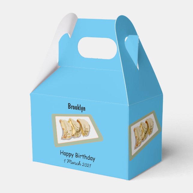Jiaozi / Chinese dumplings cartoon illustration Favor Boxes (Front Side)