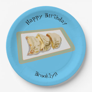 Jiaozi / Chinese dumplings cartoon illustration Paper Plates