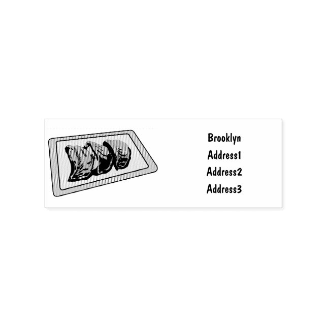 Jiaozi / Chinese dumplings cartoon illustration Rubber Stamp (Imprint)