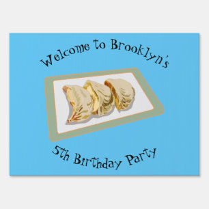 Jiaozi / Chinese dumplings cartoon illustration Sign