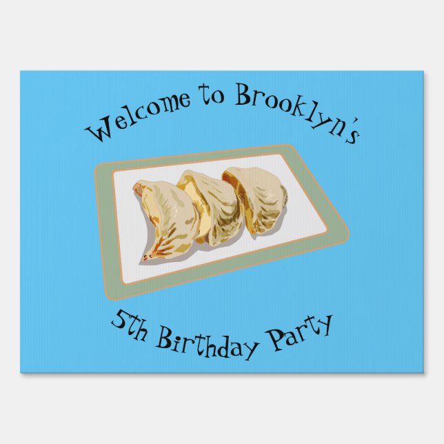 Jiaozi / Chinese dumplings cartoon illustration Sign (Front)