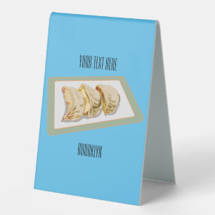 Jiaozi / Chinese dumplings cartoon illustration Table Tent