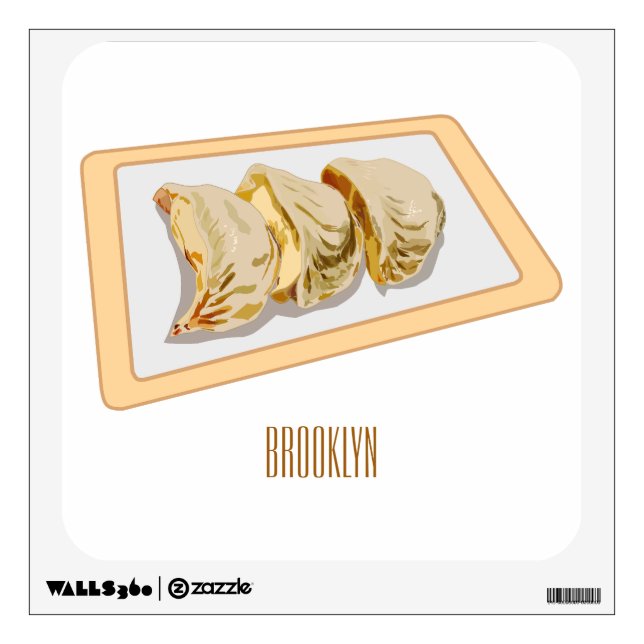Jiaozi / Chinese dumplings cartoon illustration Wall Decal (Front)