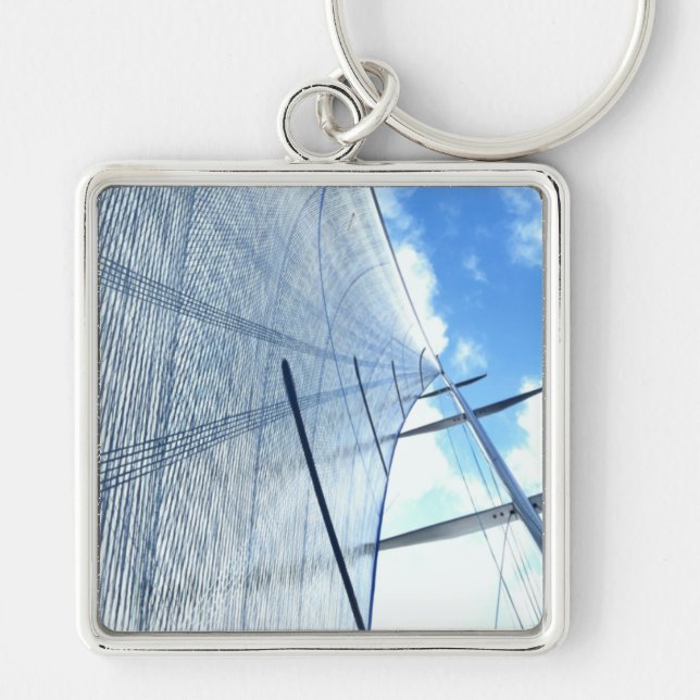 Jib Sail and Mast Picture Keychain (Front)