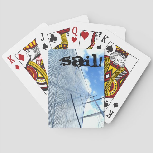 Jib Sail and Mast Picture Poker Cards (Back)