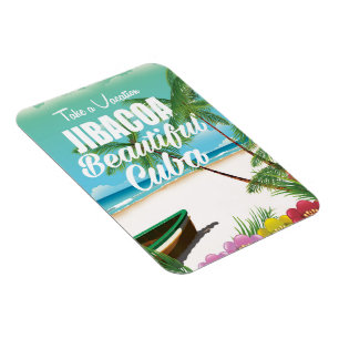 Jibacoa beach Cuba travel poster Magnet